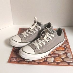 Converse Womens Chuck Taylor All Star Double Tongue Gray Polka Dot Shoes Size 9